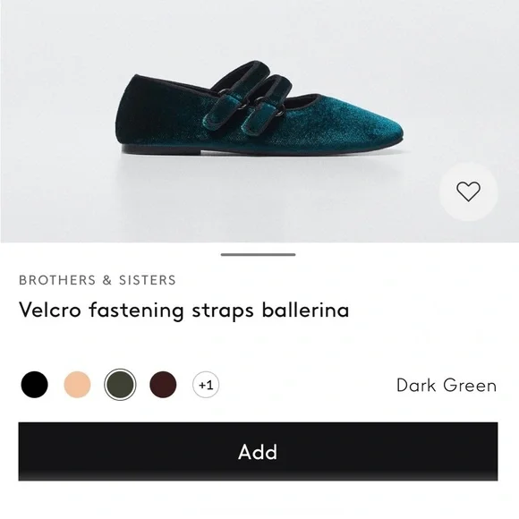 NWT Mango Velcro Fastening Velvet Ballerina Flats - Picture 6 of 9